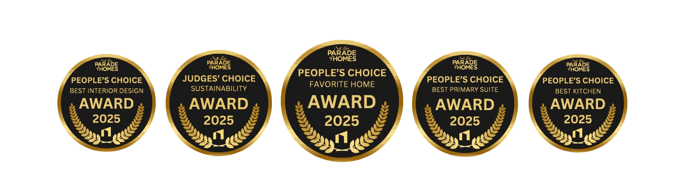 2025 Salt Lake Parade of Homes award medallions for Project One